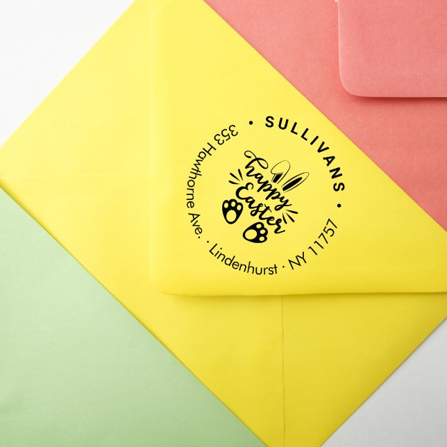 Funny Happy Osterfest Rücksendeadresse Gummistempel (Von Creator hochgeladen)