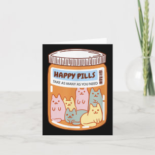 Funny Happy Pillen Katze Niedlich Mental Health Ca Karte