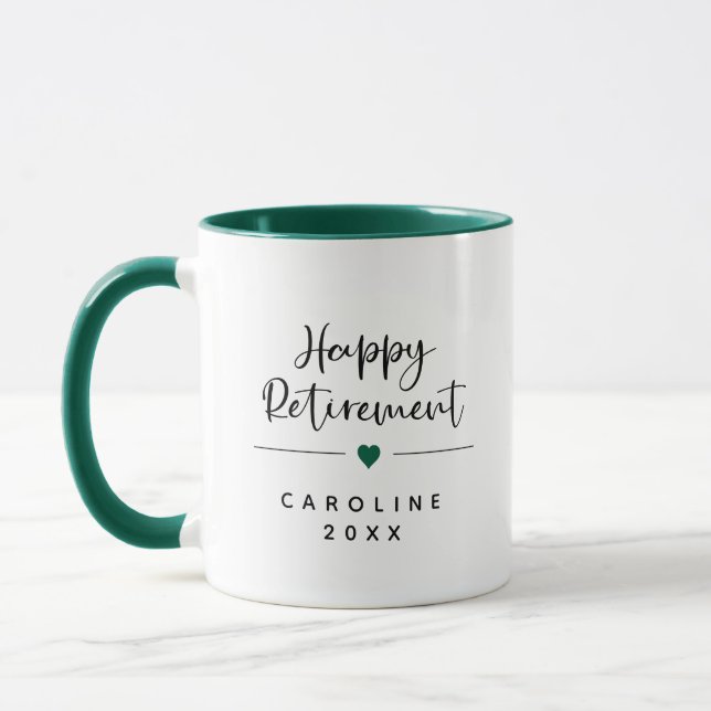 Funny Happy Retirement & Heart Tasse (Links)