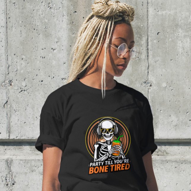 Funny Happy Skeleton Party Dinosaur Shirt (Von Creator hochgeladen)