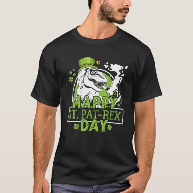 Funny Happy St Pat-Rex Day Dinosaur St Patrick Dec T-Shirt (Vorderseite)