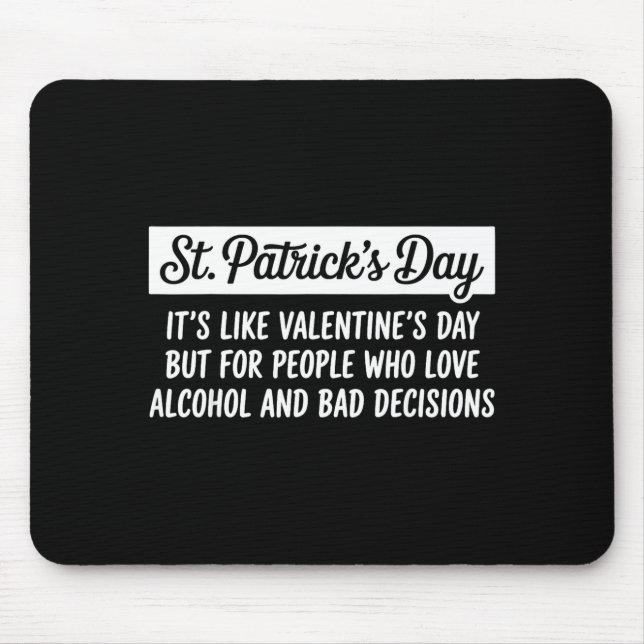 Funny Happy St Patricks Day Irish Shamrock Lucky M Mousepad (Vorne)