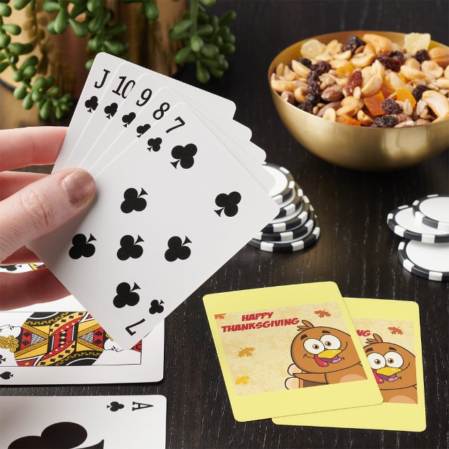 Funny Happy Thanksgiving Spielkarten (Von Creator hochgeladen)
