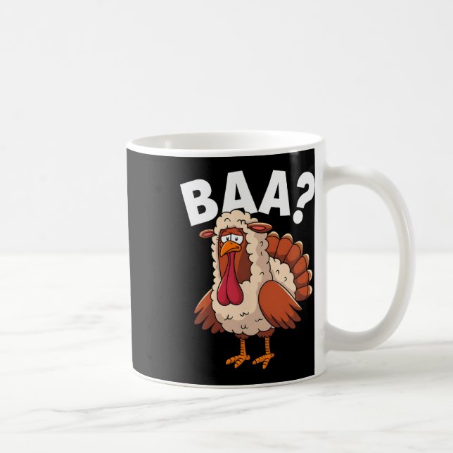Funny Happy Thanksgiving Turkey A Lamb Costume  Kaffeetasse (Rechts)