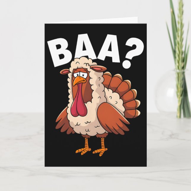 Funny Happy Thanksgiving Turkey A Lamb Costume  Karte (Vorderseite)