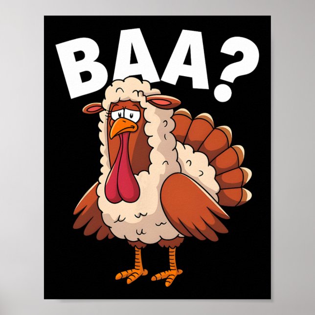 Funny Happy Thanksgiving Turkey A Lamb Costume  Poster (Vorne)
