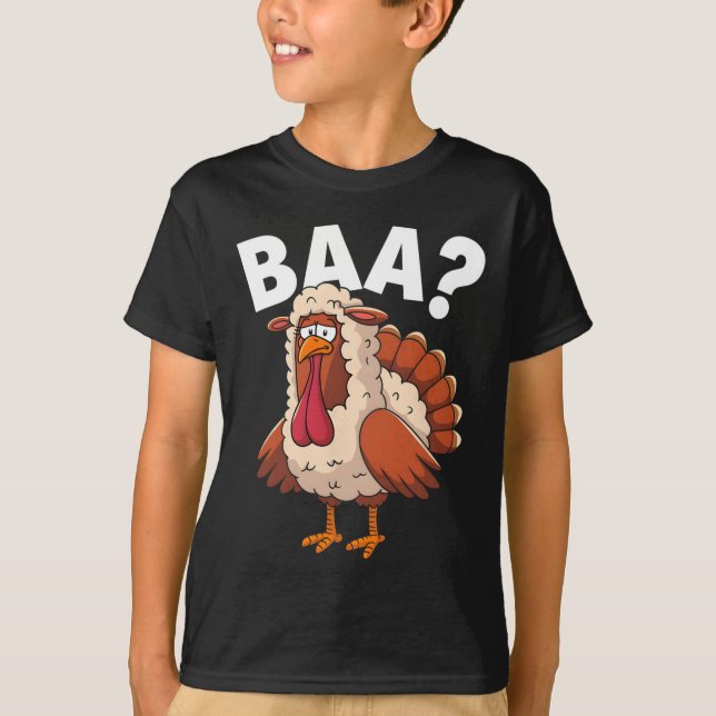 Funny Happy Thanksgiving Turkey A Lamb Costume  T-Shirt (Vorderseite)