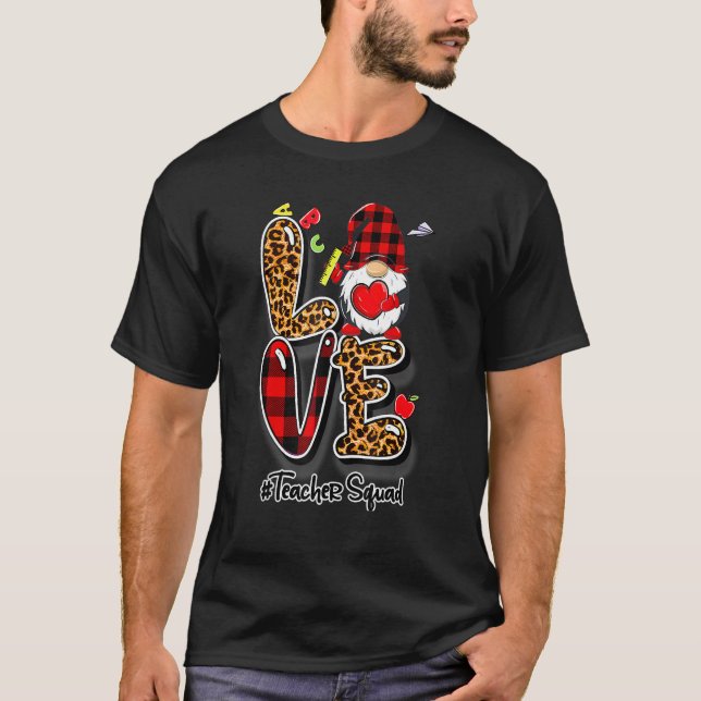 Funny Happy Valentine Gnome Teacher Love Teacher S T-Shirt (Vorderseite)