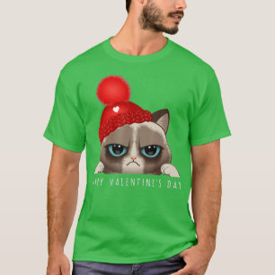 Funny Happy Valentines Day Cat Liebe Herzchen Jung T-Shirt
