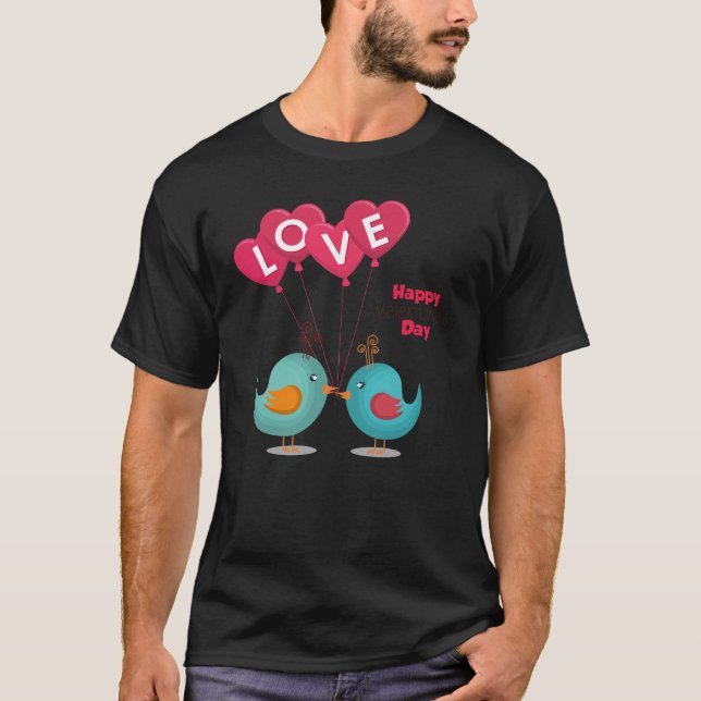 Funny Happy Valentines Day T-Shirt (Vorderseite)