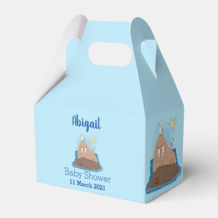 Funny happy walrus Cartoon Illustration Geschenkschachtel