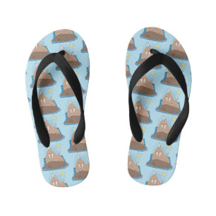 Funny happy walrus Cartoon Illustration Kinderbadesandalen