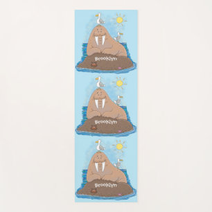 Funny happy walrus Cartoon Illustration Yogamatte