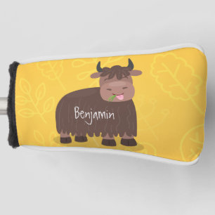 Funny happy yak aß gras Cartoon Illustration Golf Headcover