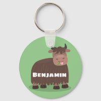 Funny happy yak aß gras Cartoon Illustration