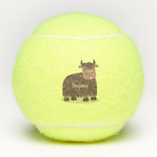 Funny happy yak aß gras Cartoon Illustration Tennisbälle
