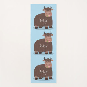 Funny happy yak aß gras Cartoon Illustration Yogamatte
