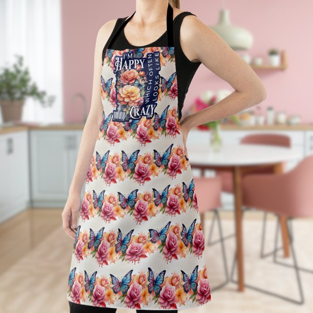 Funny Happy Zitat überall auf der Print Schürze (Von Creator hochgeladen)