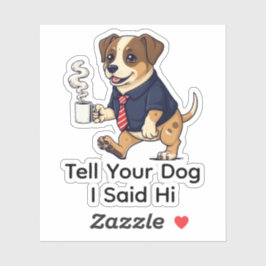 Funny Harrier Dog Business Suit Coffee  Aufkleber