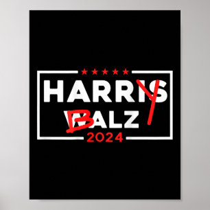 Funny Harris W 24 Harry B 2024 Meme Democratic on Poster