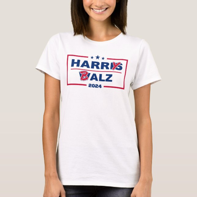 Funny Harris Walz 2024 Harry Balz 2024 T-Shirt (Vorderseite)