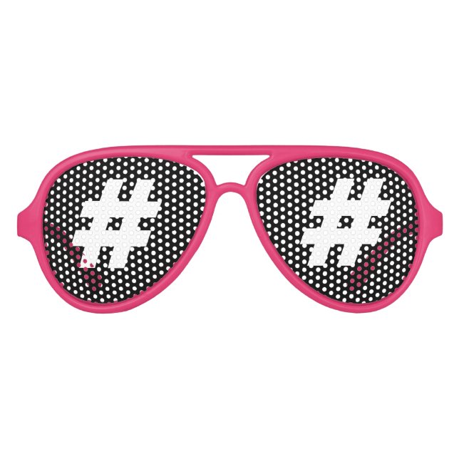Funny Hashtag Symbol Party Schattierungen Sonnenbr Partybrille (Vorderseite)