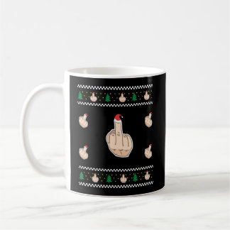 Funny hässlich Weihnachtskleid Middle Finger mit S Kaffeetasse