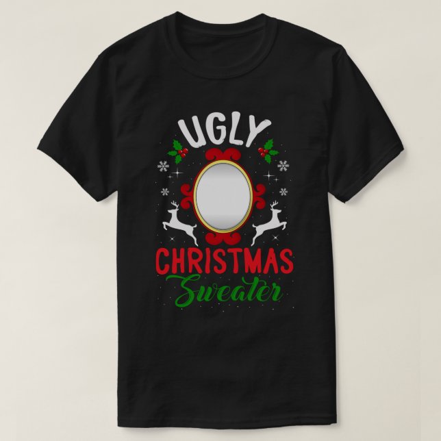 Funny hässlich Weihnachtssüßer mit Mirror Men Wome T-Shirt (Design vorne)