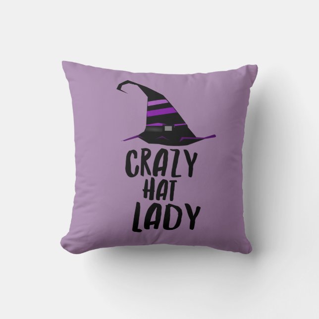 Funny Hat Lady Hexenkissen zu Halloween Kissen (Vorderseite)