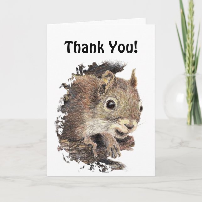 Funny, hätte Nüsse gehabt! Danke, Eichhörnchen Dankeskarte (Vorderseite)