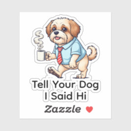 Funny Havanese dog Business Suit Coffee  Aufkleber