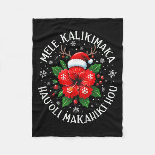 Funny Hawaii Santa Xmas Tree Surfing Urlaub Juli Fleecedecke