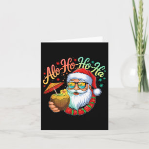 Funny Hawaiian Alo-ho-ho-ha Santa Surfing Christma Karte