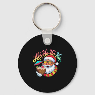 Funny Hawaiian Alo-ho-ho-ha Santa Surfing Christma Schlüsselanhänger