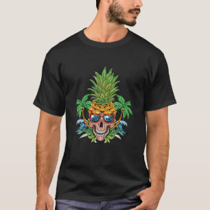 Funny Hawaiian Skull Ananas Aloha Beach Sommer T-Shirt