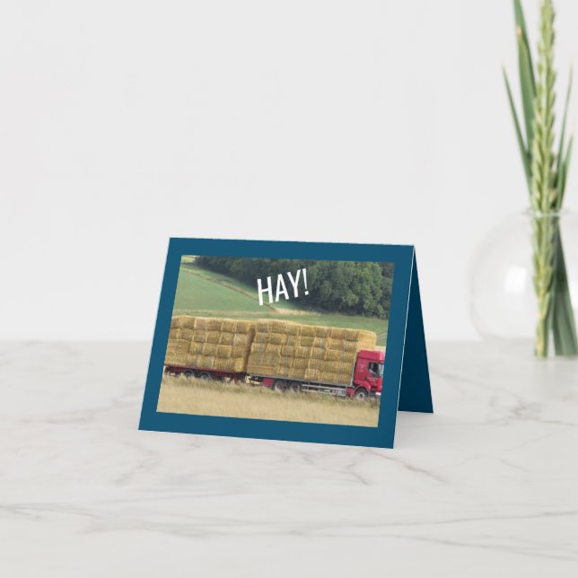 Funny Hay Happy Birthday Card Karte (Vorderseite)
