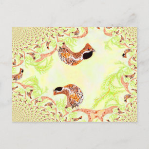 Funny Hazel Grouse Illustration Collage Postkarte
