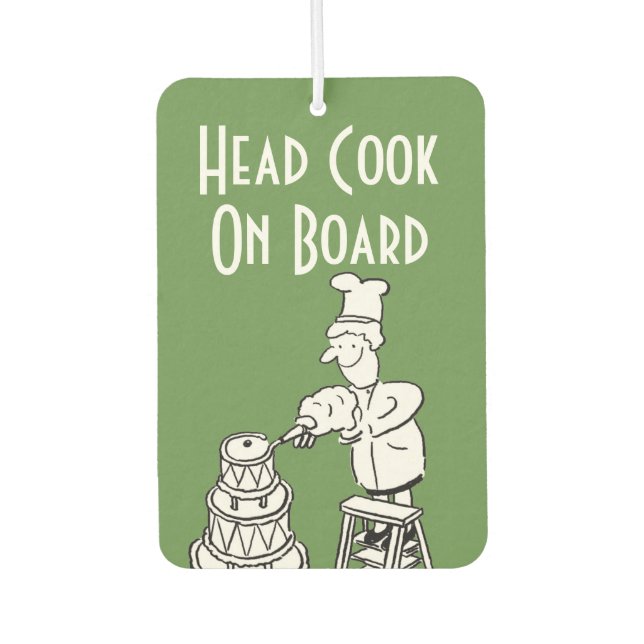 Funny Head Cook Cartoon Autolufterfrischer (Vorderseite)