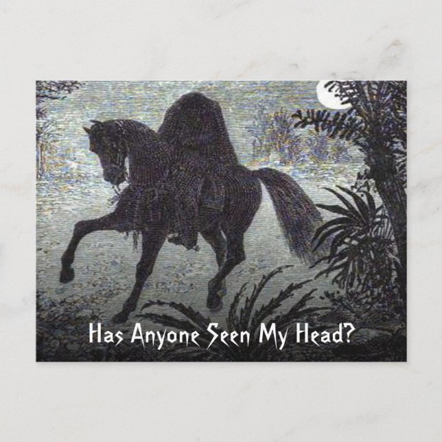 Funny Headless Horseman Has Anyone Seen My Head Postkarte (Vorderseite)