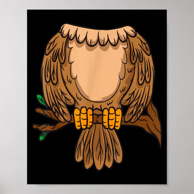 Funny Headless Owl Halloween Night Bird Costume Ea Poster (Vorne)