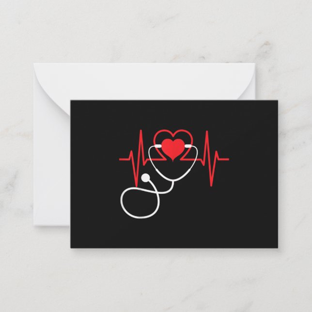 Funny Heart Beats Krankenpflege Medizin Mitteilungskarte (Vorderseite)