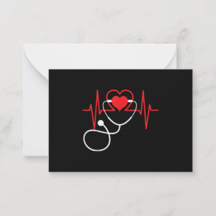 Funny Heart Beats Krankenpflege Medizin Mitteilungskarte