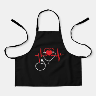 Funny Heart Beats Krankenpflege Medizin Schürze