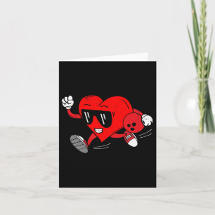 Funny Heart Bowling Valentine's Day Sportboys zu Karte