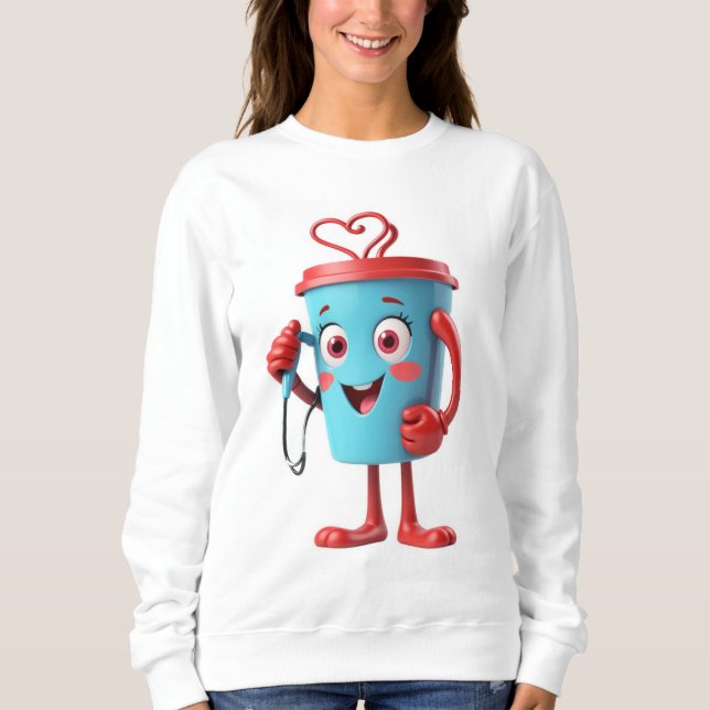 Funny Heart Coffee Sweatshirt (Vorderseite)