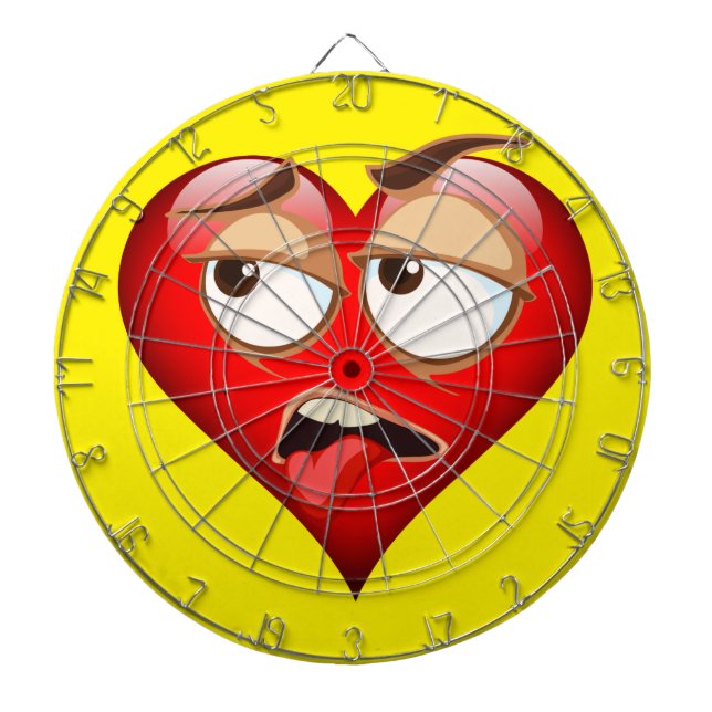 Funny Heart Emoji Dartscheibe (vorne)