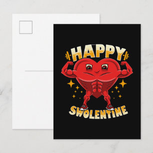 Funny Heart Gym Workout Valentine Geschenk Einladungspostkarte