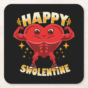 Funny Heart Gym Workout Valentine Geschenk Rechteckiger Pappuntersetzer