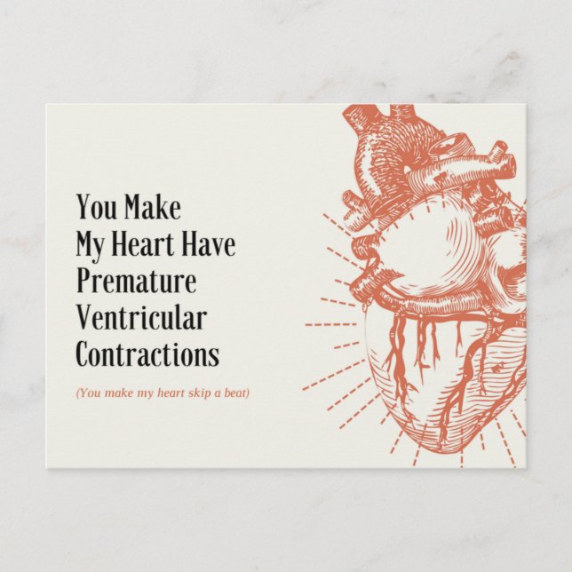 Funny Heart Illustration Medical Joke Postkarte (Vorderseite)