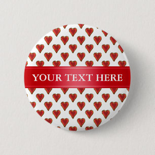 Funny Heart Muster Gold rot + Ihr Rückgrat. & Text Button